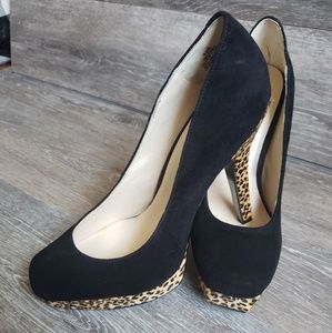 Nine West suede cheetah sole pumps
